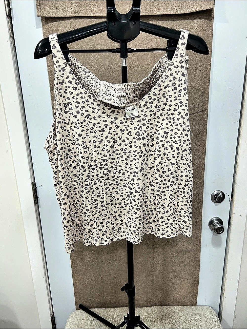 Soma Animal Print Tank Top in Beige